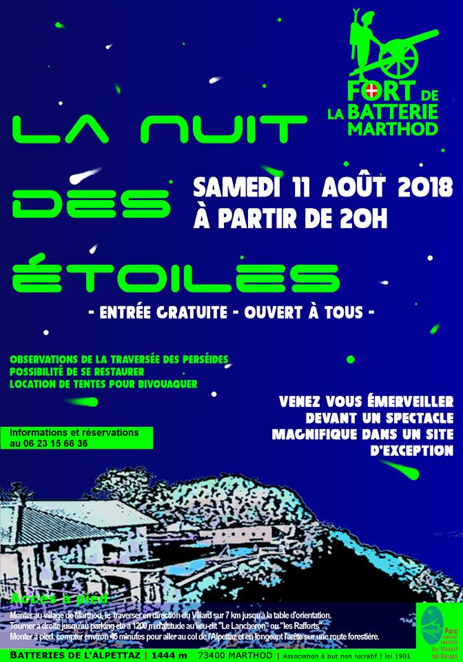 affiche nuit des étoiles 2018 fort de la batterie