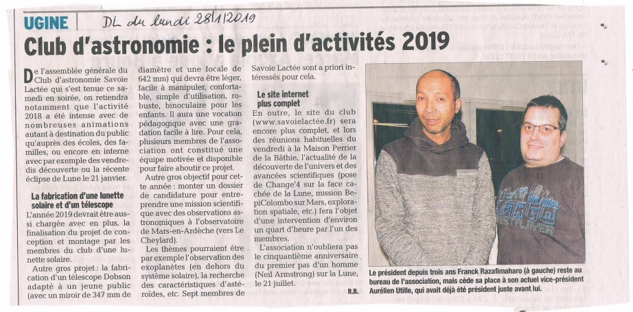 2019 01 28 Le DL Club dastronomie Le plein dactivités 2019